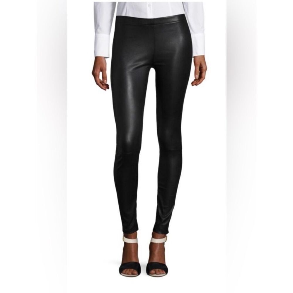 Lamarque Black genuine 100% lamb Leather Leggings size M